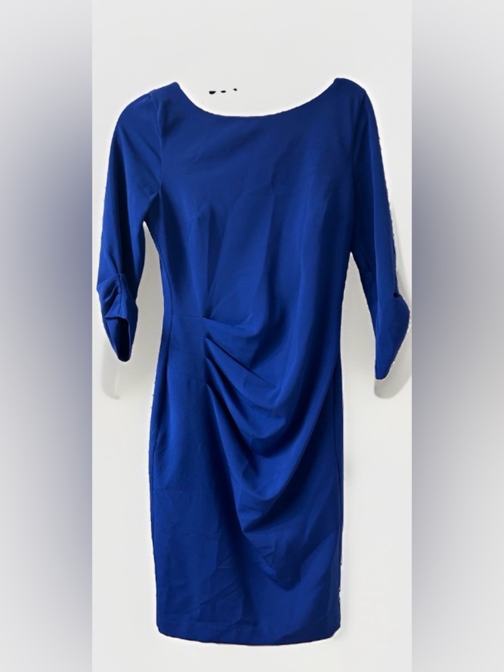 Posh Couture Electric Blue Midi Dress Wedding Guest Elegant Sz M